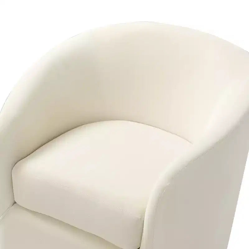 Poltrona Girevole Comoda Amarante in Velluto per Camera da Letto con Base in Metallo | Karat Home-TEAL