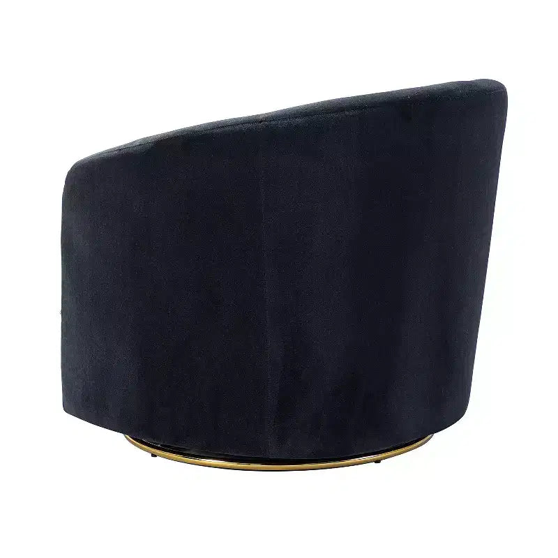 Poltrona Girevole Comoda Amarante in Velluto per Camera da Letto con Base in Metallo | Karat Home-TEAL