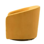Poltrona Girevole Comoda Amarante in Velluto per Camera da Letto con Base in Metallo | Karat Home-TEAL