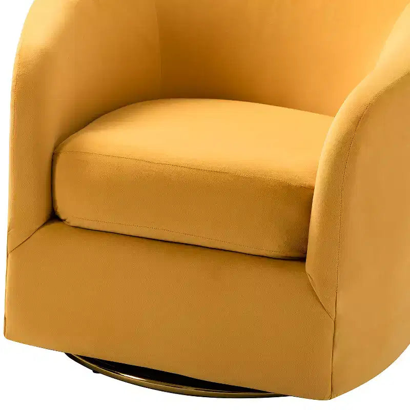 Poltrona Girevole Comoda Amarante in Velluto per Camera da Letto con Base in Metallo | Karat Home-TEAL