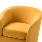 Poltrona Girevole Comoda Amarante in Velluto per Camera da Letto con Base in Metallo | Karat Home-TEAL