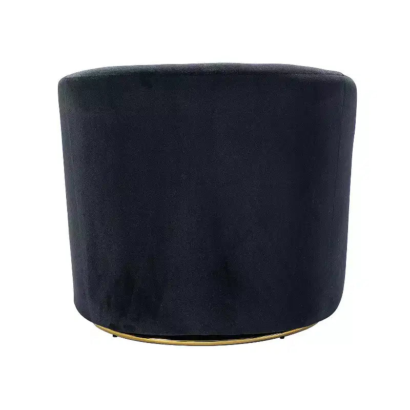 Poltrona Girevole Comoda Amarante in Velluto per Camera da Letto con Base in Metallo | Karat Home-TEAL