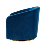 Poltrona Girevole Comoda Amarante in Velluto per Camera da Letto con Base in Metallo | Karat Home-TEAL