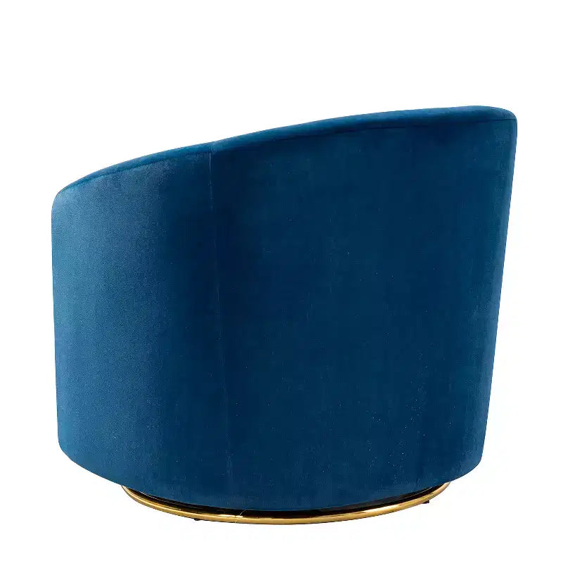 Poltrona Girevole Comoda Amarante in Velluto per Camera da Letto con Base in Metallo | Karat Home-TEAL