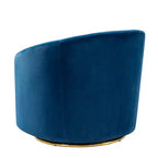 Poltrona Girevole Comoda Amarante in Velluto per Camera da Letto con Base in Metallo | Karat Home-TEAL