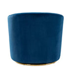 Poltrona Girevole Comoda Amarante in Velluto per Camera da Letto con Base in Metallo | Karat Home-TEAL