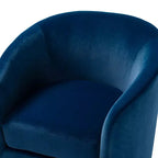 Poltrona Girevole Comoda Amarante in Velluto per Camera da Letto con Base in Metallo | Karat Home-TEAL