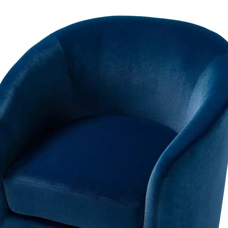 Poltrona Girevole Comoda Amarante in Velluto per Camera da Letto con Base in Metallo | Karat Home-TEAL