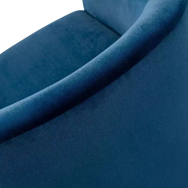 Poltrona Girevole Comoda Amarante in Velluto per Camera da Letto con Base in Metallo | Karat Home-TEAL