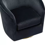 Poltrona Girevole Comoda Amarante in Velluto per Camera da Letto con Base in Metallo | Karat Home-TEAL