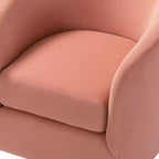 Poltrona Girevole Comoda Amarante in Velluto per Camera da Letto con Base in Metallo | Karat Home-TEAL