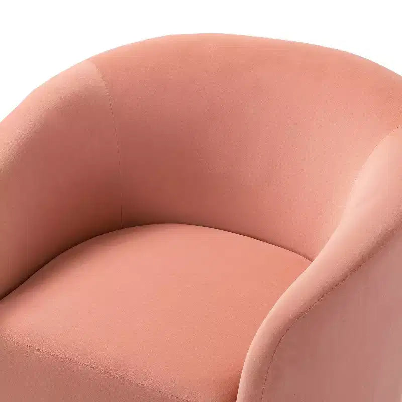 Poltrona Girevole Comoda Amarante in Velluto per Camera da Letto con Base in Metallo | Karat Home-TEAL