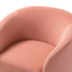 Poltrona Girevole Comoda Amarante in Velluto per Camera da Letto con Base in Metallo | Karat Home-TEAL