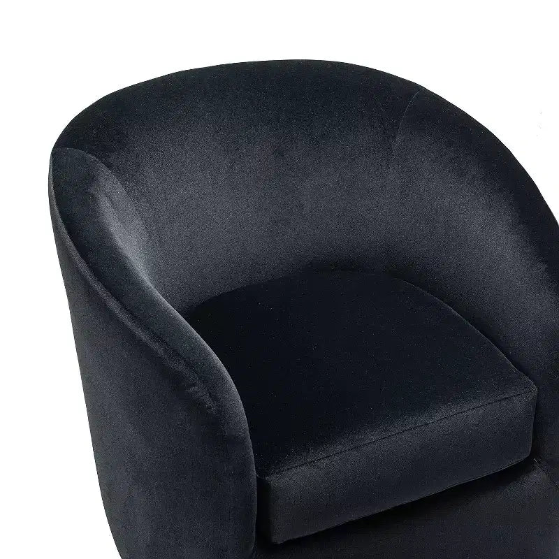Poltrona Girevole Comoda Amarante in Velluto per Camera da Letto con Base in Metallo | Karat Home-TEAL