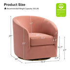 Poltrona Girevole Comoda Amarante in Velluto per Camera da Letto con Base in Metallo | Karat Home-TEAL