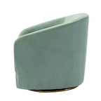 Poltrona Girevole Comoda Amarante in Velluto per Camera da Letto con Base in Metallo | Karat Home-TEAL