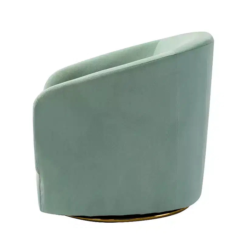 Poltrona Girevole Comoda Amarante in Velluto per Camera da Letto con Base in Metallo | Karat Home-TEAL