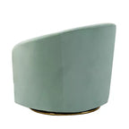 Poltrona Girevole Comoda Amarante in Velluto per Camera da Letto con Base in Metallo | Karat Home-TEAL