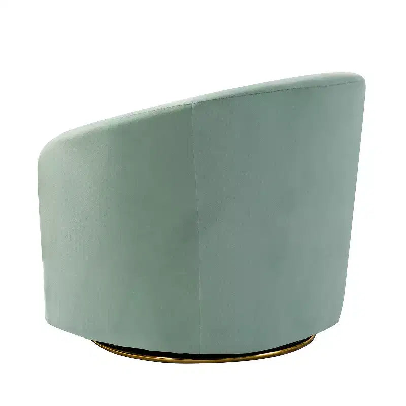 Poltrona Girevole Comoda Amarante in Velluto per Camera da Letto con Base in Metallo | Karat Home-TEAL
