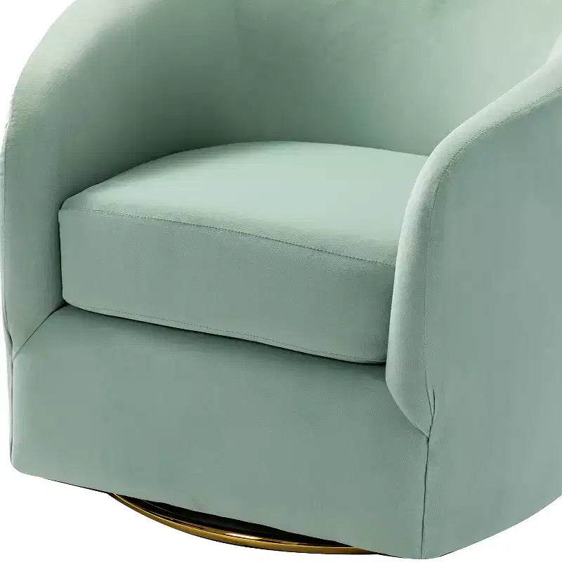 Poltrona Girevole Comoda Amarante in Velluto per Camera da Letto con Base in Metallo | Karat Home-TEAL