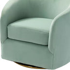 Poltrona Girevole Comoda Amarante in Velluto per Camera da Letto con Base in Metallo | Karat Home-TEAL