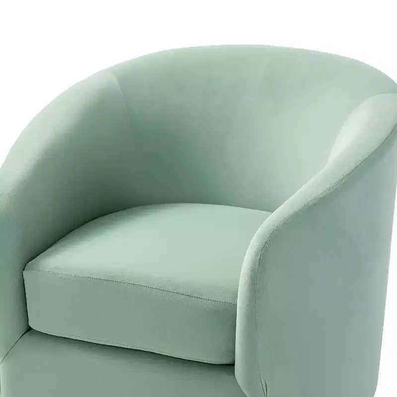 Poltrona Girevole Comoda Amarante in Velluto per Camera da Letto con Base in Metallo | Karat Home-TEAL
