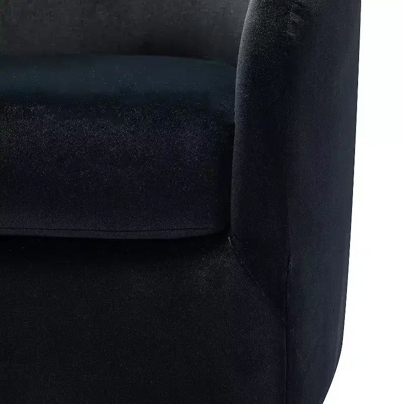 Poltrona Girevole Comoda Amarante in Velluto per Camera da Letto con Base in Metallo | Karat Home-TEAL