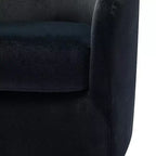 Poltrona Girevole Comoda Amarante in Velluto per Camera da Letto con Base in Metallo | Karat Home-TEAL