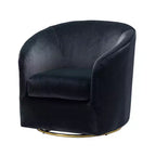 Poltrona Girevole Comoda Amarante in Velluto per Camera da Letto con Base in Metallo | Karat Home-TEAL