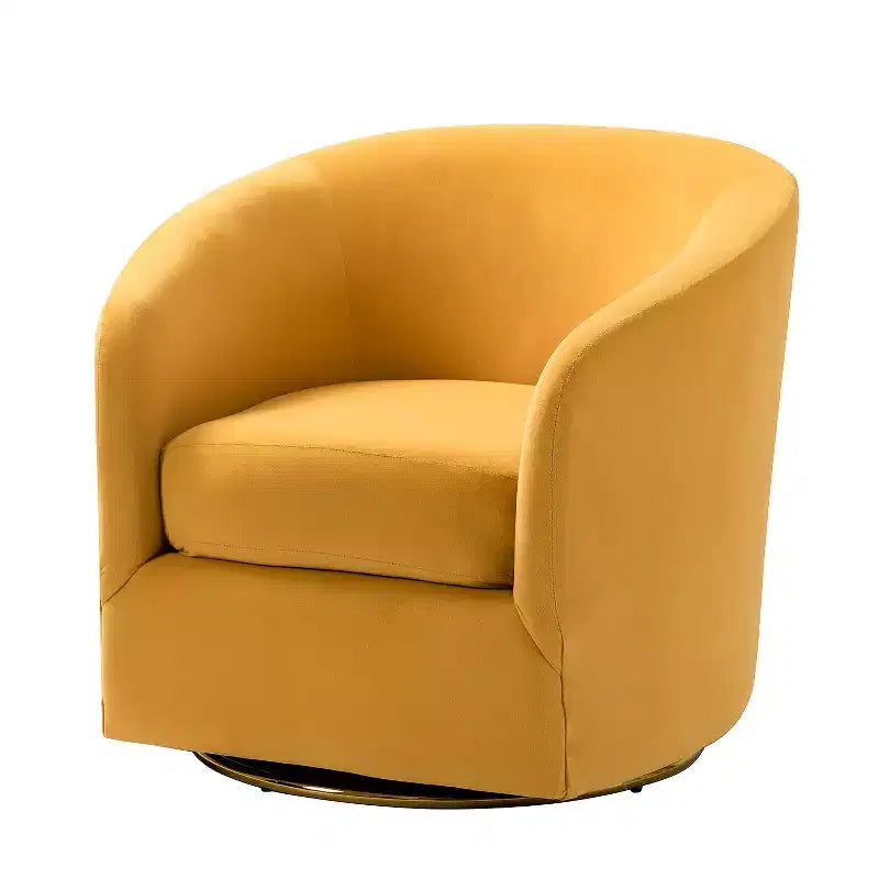 Poltrona Girevole Comoda Amarante in Velluto per Camera da Letto con Base in Metallo | Karat Home-TEAL