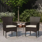 Sedie da giardino Merrick Lane con struttura in acciaio verniciato a polvere rivestita in vimini resistente allo sbiadimento e alle intemperie e cuscini - Set da 2