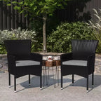 Sedie da giardino Merrick Lane con struttura in acciaio verniciato a polvere rivestita in vimini resistente allo sbiadimento e alle intemperie e cuscini - Set da 2