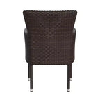 Sedie da giardino Merrick Lane con struttura in acciaio verniciato a polvere rivestita in vimini resistente allo sbiadimento e alle intemperie e cuscini - Set da 2
