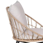 Flash Furniture Devon Set di 2 Sedie da Patio Moderne in Corda di Rattan Stile Papasan per Interni/Esterni, Rattan PE con Cuscini