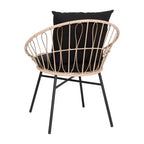 Flash Furniture Devon Set di 2 Sedie da Patio Moderne in Corda di Rattan Stile Papasan per Interni/Esterni, Rattan PE con Cuscini