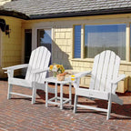 Costway 2PCS 18'' Patio Adirondack Side Table Weather Resistant Garden Yard White