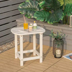 Costway Tavolino Adirondack da Giardino 18'' per Patio Resistente alle Intemperie Bianco