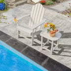 Costway Tavolino Adirondack da Giardino 18'' per Patio Resistente alle Intemperie Bianco