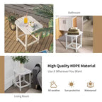 Costway Tavolino Adirondack da Giardino 18'' per Patio Resistente alle Intemperie Bianco