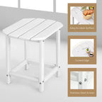 Costway Tavolino Adirondack da Giardino 18'' per Patio Resistente alle Intemperie Bianco