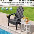Costway Set Ottomana Sedia Pieghevole Adirondack da Giardino in HDPE Poggiapiedi Per Tutte Le Stagioni
