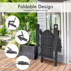 Costway Set Ottomana Sedia Pieghevole Adirondack da Giardino in HDPE Poggiapiedi Per Tutte Le Stagioni