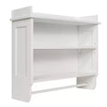 Redmon Contemporary Country Wall and Ceiling Mounted Floating Painted Wood Wall Shelf with Towel Bar, Easy Assembly, & Adjustable Middle Shelf, White