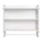 Redmon Mensole Galleggianti da Parete e Soffitto in Legno Verniciato Stile Rustico Contemporaneo con Portasciugamani, Facile Montaggio e Ripiano Centrale Regolabile, Bianco