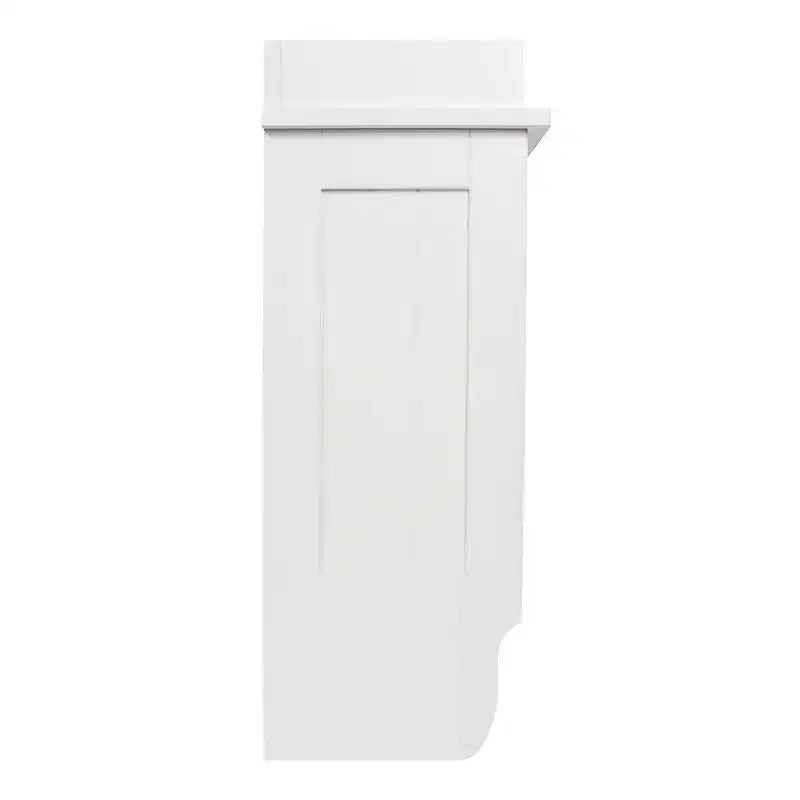 Redmon Mensole Galleggianti da Parete e Soffitto in Legno Verniciato Stile Rustico Contemporaneo con Portasciugamani, Facile Montaggio e Ripiano Centrale Regolabile, Bianco