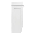 Redmon Mensole Galleggianti da Parete e Soffitto in Legno Verniciato Stile Rustico Contemporaneo con Portasciugamani, Facile Montaggio e Ripiano Centrale Regolabile, Bianco