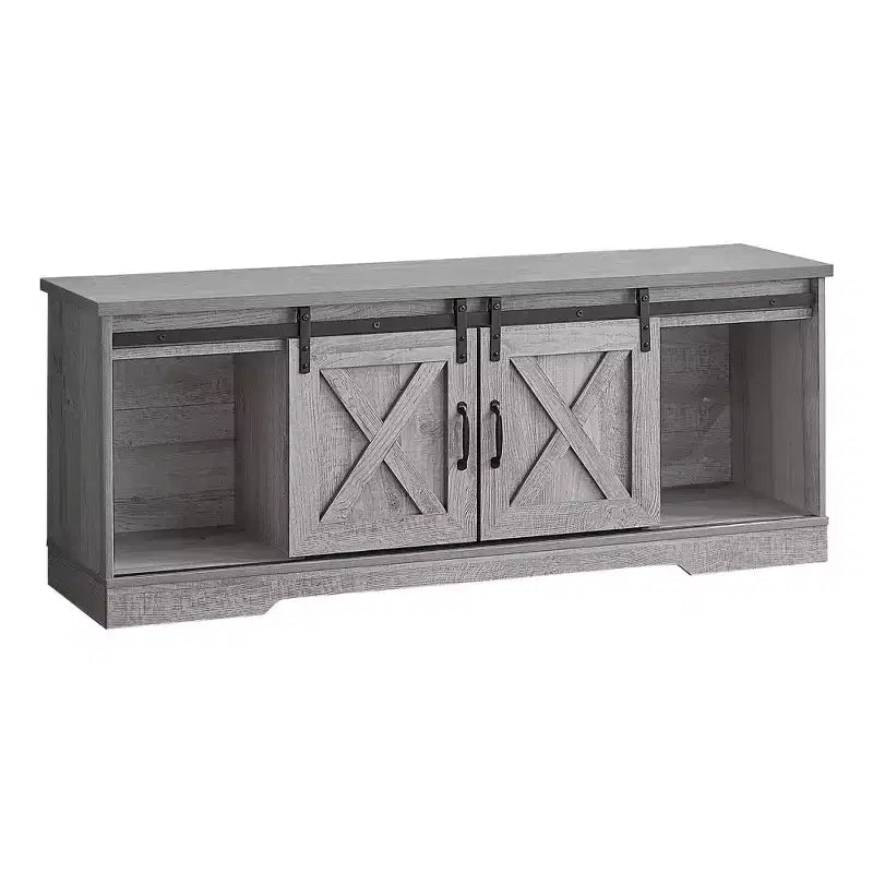 Mobile TV Effetto Legno per TV fino a 60 pollici con Ante Scorrevoli Stile Fienile - EveryRoom