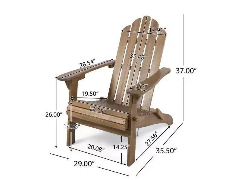 2pk Hazel Outdoor Acacia Wood Foldable Adirondack Chairs - Christopher Knight Home