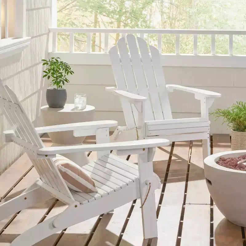 2pk Hazel Outdoor Acacia Wood Foldable Adirondack Chairs - Christopher Knight Home