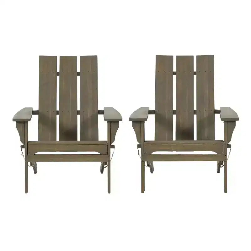 2pk Zuma Outdoor Acacia Wood Foldable Adirondack Chairs - Christopher Knight Home